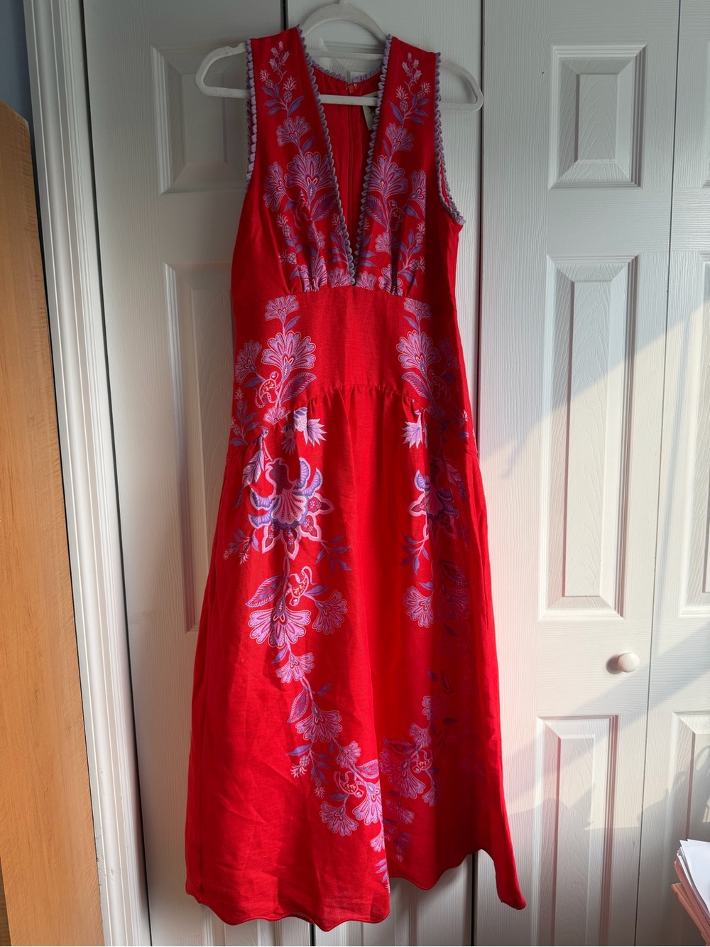 FARM Rio Porcelain Garden Floral Linen Maxi Dress – Size M - Picture 6 of 13